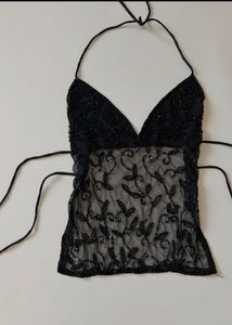 too hot to resist this   Black Sequin top