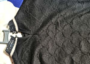 Elegant Black Lace Top with Bow