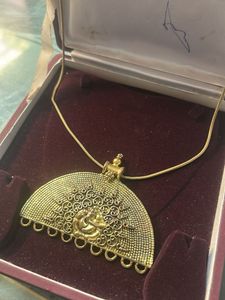 Ornate Gold oxidised Pendant Necklace