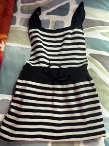 Striped Knit Jumpsuit Dress
