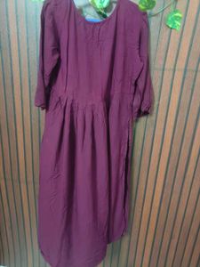 Maroon Kurta with White Embroidery