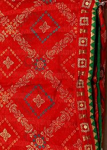 Beautiful Red Bandhani Saree
