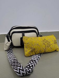 Chic Crossbody Bag with Embellished Pouch