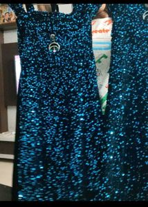 Sparkly Blue Cold Shoulder Dress