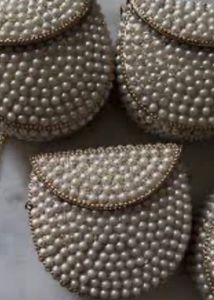 Pearl Embellished Clutch With Sling