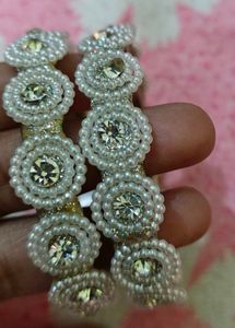 Elegant Pearl &amp; Stone Bangles
