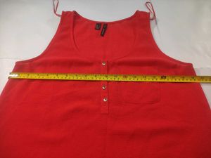 Mango Red Sleeveless Button-Front Blouse