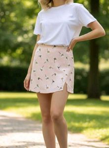 Cute Daisy Print Mini Skirt