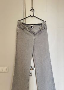 H&M Grey Wide Leg Jeans
