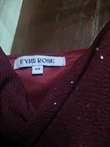 Fyre Rose Burgundy Sparkle Top | Size XS