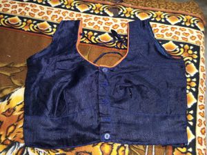 Embroidered Blue Silk Choli