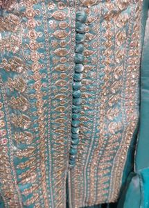 Stunning Teal Lehenga Choli (top n sharara)