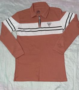 Men's Striped Collared Polo Shirt