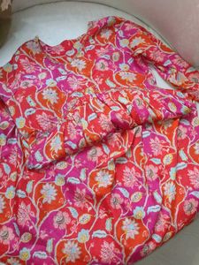 Multicolored Pink Kurti With Sequence Work