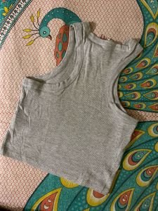 Grey Ribbed Tank Top