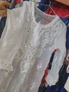 Elegant White Chikankari Kurti