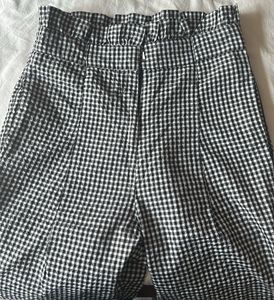 26 High Waist Black& White Check Girls Trouser
