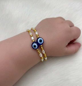 Evil Eye Beaded Bracelets Kids 2 Pcs Set