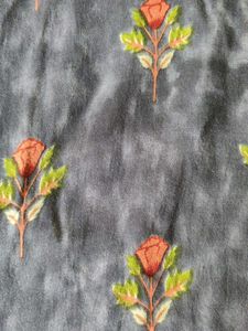 Gray Floral Print Kurta