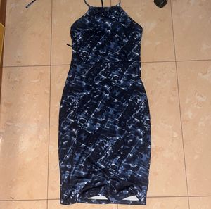 Stylish Tie-Dye Halter Neck Dress