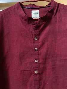 Maroon Band Collar Tunic
