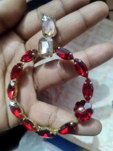 Red Jewel Statement Earrings
