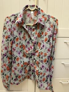 KAZO Chic Floral Satin Shirt | Size S