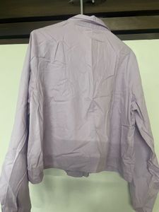 Cropped Lilac Button-Up Shirt