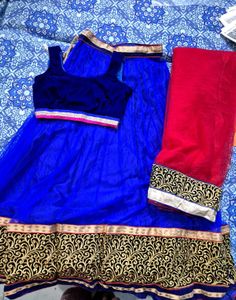 Grab Early! Vibrant Blue Net Lehenga Skirt