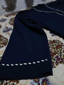Neavy Blue Abaya/Burkha with White Trim