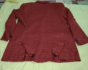 Men's Red Plaid Blazer
