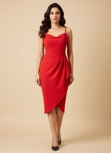Red Bodycon Midi Dress