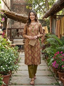 Ikat Print Kurta