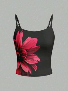 Floral Print Spaghetti Strap Tank Top