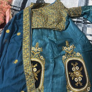 Teal EmbroideredLehnga