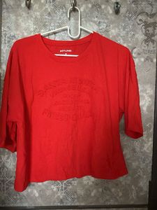 red casual top