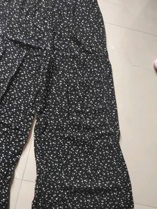 Black Dotted Wide Leg Palazzo Pants