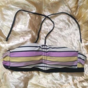 Strapless Striped Padded Bikini Top
