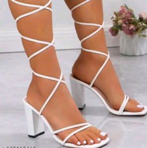 white long strips sandles for women