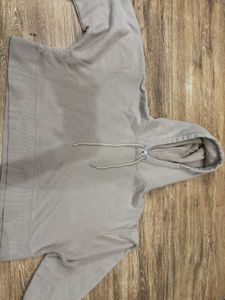crop baggy Beige Hoodie