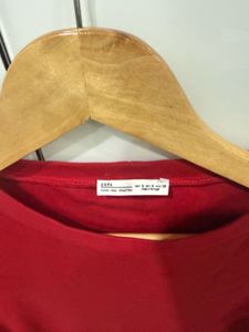 Red Ruffle Sleeve Mini Dress