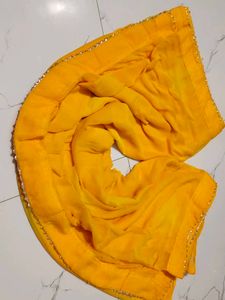 Vibrant Yellow Saree and blouse