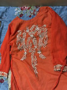 Orange festive kurti