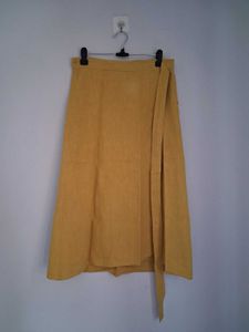 Mustard Yellow Wrap Skirt