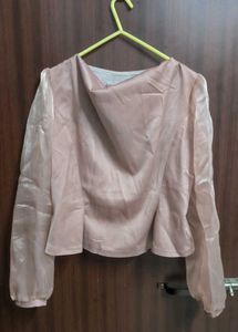 Elegant Sheer Sleeve Blouse