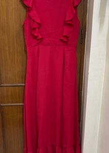 Red Ruffled Maxi Dress
