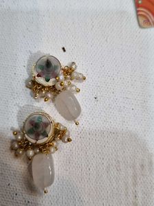Elegant Kundan Pearl Drop Earrings