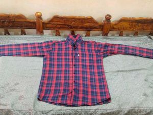 Men's Red & Blue Plaid Long Sleeve Shirt