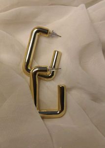Chunky Gold Square Hoop Earrings