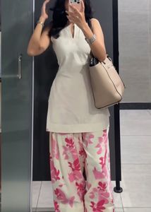 Desi Farsi White Sleeveless Kurta set
